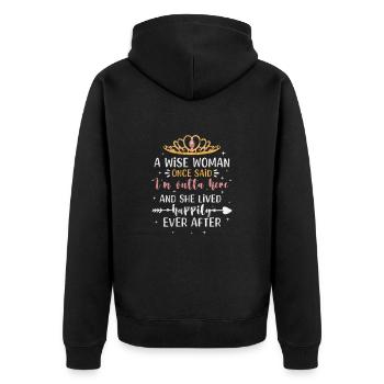 Retirement - Unisex Premium Organic Zip Hoodie - black - Back - Nico (187cm)