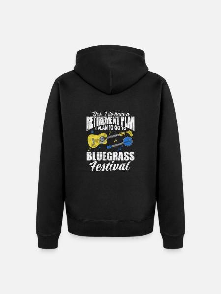 Retirement Bluegrass Festival - Unisex Premium Organic Zip Hoodie - black