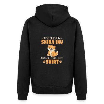 Shiba Inu - Unisex Premium Organic Zip Hoodie - black - Back - Nico (187cm)