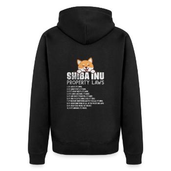 Shiba Inu Dog Dog Lover Dog Race Cadeau - Veste à capuche bio Premium Unisexe - noir - Dos - Nico (187cm)