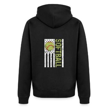 Softball États-Unis - Veste à capuche bio Premium Unisexe - noir - Dos - Nico (187cm)
