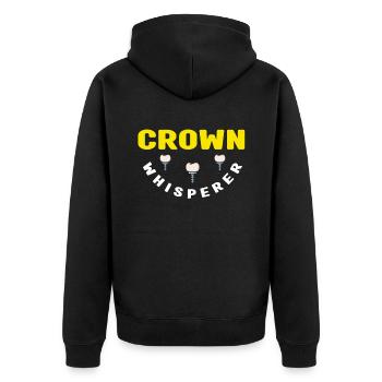 Zahntechniker arbeiten Zahnarzt Geschenk - Unisex Premium Bio Zip Hoodie - Schwarz - Hinten - Nico (187cm)
