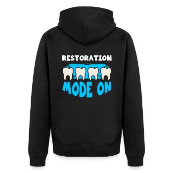 Dental technicians work dentist gift - Unisex Premium Organic Zip Hoodie - black - Back - Nico (187cm)