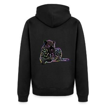 Drôle d’idée cadeau Jaguar - Veste à capuche bio Premium Unisexe - noir - Dos - Nico (187cm)