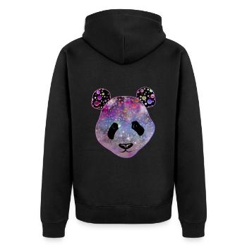 Funny Panda Gift Idea - Unisex Premium Organic Zip Hoodie - black - Back - Nico (187cm)