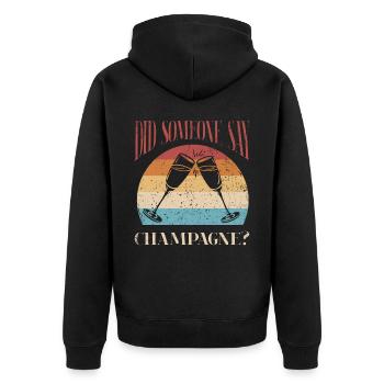 Hat Jemand -design Für Die Braut Und Den - Unisex Premium Bio Zip Hoodie - Schwarz - Hinten - Nico (187cm)