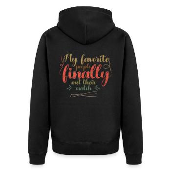 My favorite people have finally settled for the - Unisex Premium Organic Zip Hoodie - black - Back - Nico (187cm)
