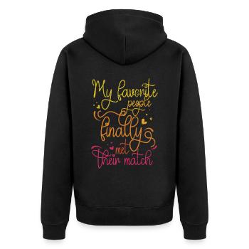 My favorite people have finally settled for the - Unisex Premium Organic Zip Hoodie - black - Back - Nico (187cm)