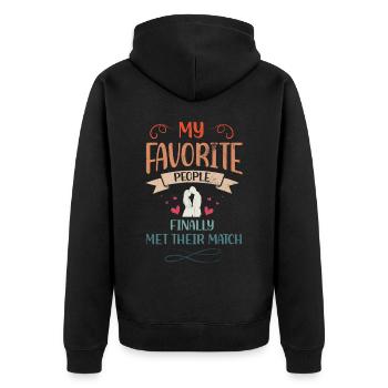 My favorite people have finally settled for the - Unisex Premium Organic Zip Hoodie - black - Back - Nico (187cm)