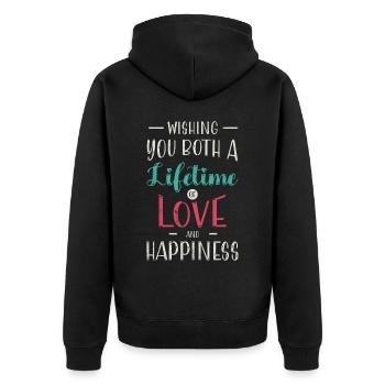 Je vous souhaite à tous les deux une vie d’amour pour - Veste à capuche bio Premium Unisexe - noir - Dos - Nico (187cm)