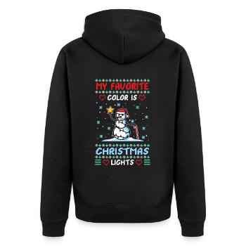 My favorite color is christmas lights - Unisex Premium Organic Zip Hoodie - black - Back - Nico (187cm)