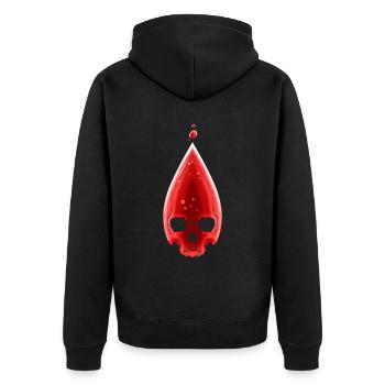 Goutte de sang maléfique formant un crâne à Halloween - Veste à capuche bio Premium Unisexe - noir - Dos - Nico (187cm)