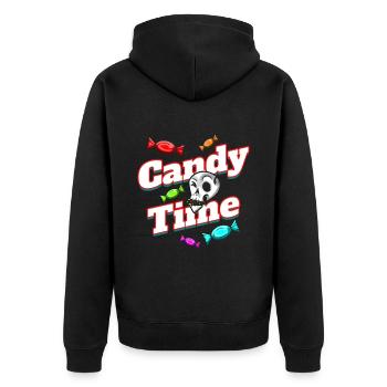 Trick Or Treat Candy Time Sweets And Fun On - Unisex Premium Organic Zip Hoodie - black - Back - Nico (187cm)