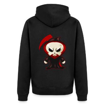 Mignon Kawaii Chibi Reaper avec Scythe Halloween - Veste à capuche bio Premium Unisexe - noir - Dos - Nico (187cm)