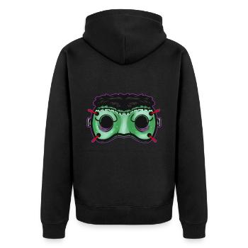 Green Monster Mask Costume For - Unisex Premium Bio Zip Hoodie - Schwarz - Hinten - Nico (187cm)