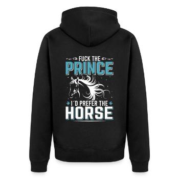 Cavalier Équitation Chevaux - Veste à capuche bio Premium Unisexe - noir - Dos - Nico (187cm)