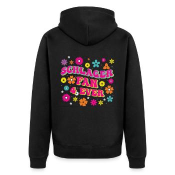 Volksmusik Party Dorffest Ouftit Deutsche Schlager - Unisex Premium Bio Zip Hoodie - Schwarz - Hinten - Nico (187cm)