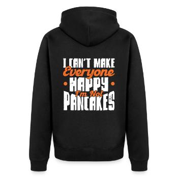 Pfannkuchen Liebhaber Geschenk Pfannkuchen Spruch - Unisex Premium Bio Zip Hoodie - Schwarz - Hinten - Nico (187cm)