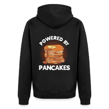 Pfannkuchen Liebhaber Geschenk Pfannkuchen Spruch - Unisex Premium Bio Zip Hoodie - Schwarz - Hinten - Nico (187cm)