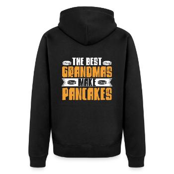 Pfannkuchen Liebhaber Geschenk Pfannkuchen Spruch - Unisex Premium Bio Zip Hoodie - Schwarz - Hinten - Nico (187cm)