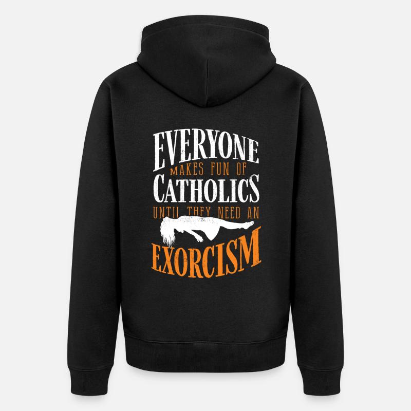 Catholiques, Église, Exorcisme - Veste à capuche bio Premium Unisexe - noir