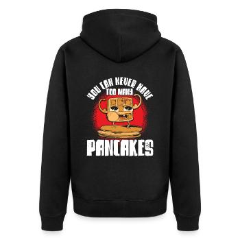 Pfannkuchen Liebhaber Geschenk Pfannkuchen Spruch - Unisex Premium Bio Zip Hoodie - Schwarz - Hinten - Nico (187cm)