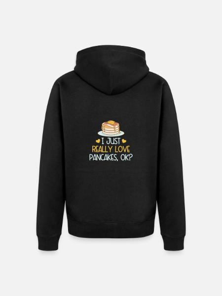 Pancake Lover Gift Pancake Saying - Unisex Premium Organic Zip Hoodie - black