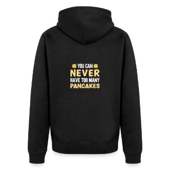 Pfannkuchen Liebhaber Geschenk Pfannkuchen Spruch - Unisex Premium Bio Zip Hoodie - Schwarz - Hinten - Nico (187cm)