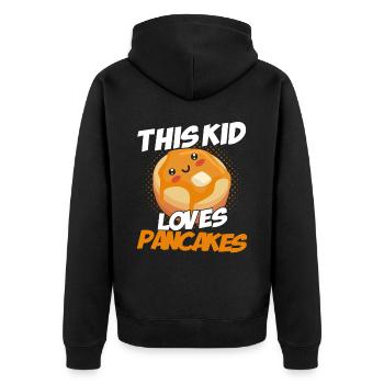 Pfannkuchen Liebhaber Geschenk Pfannkuchen Spruch - Unisex Premium Bio Zip Hoodie - Schwarz - Hinten - Nico (187cm)