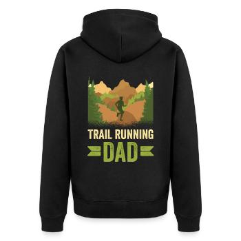 Trail Running Papa Race Runner Trail Run - Veste à capuche bio Premium Unisexe - noir - Dos - Nico (187cm)