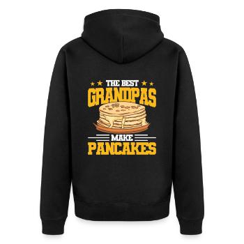 Pfannkuchen Liebhaber Geschenk Pfannkuchen Spruch - Unisex Premium Bio Zip Hoodie - Schwarz - Hinten - Nico (187cm)