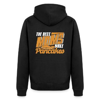 Pfannkuchen Liebhaber Geschenk Pfannkuchen Spruch - Unisex Premium Bio Zip Hoodie - Schwarz - Hinten - Nico (187cm)