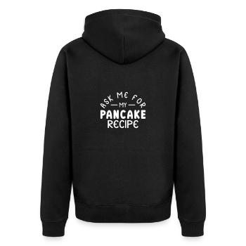 Pfannkuchen Liebhaber Geschenk Pfannkuchen Spruch - Unisex Premium Bio Zip Hoodie - Schwarz - Hinten - Nico (187cm)
