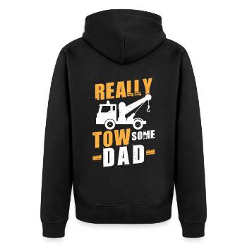 Wirklich Towsome Dad - Abschleppwagenfahrer - Unisex Premium Bio Zip Hoodie - Schwarz - Hinten - Nico (187cm)