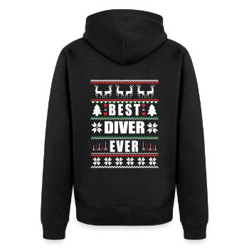 Drôle de Noël moche Meilleur plongeur de tous les temps - Veste à capuche bio Premium Unisexe - noir - Dos - Nico (187cm)
