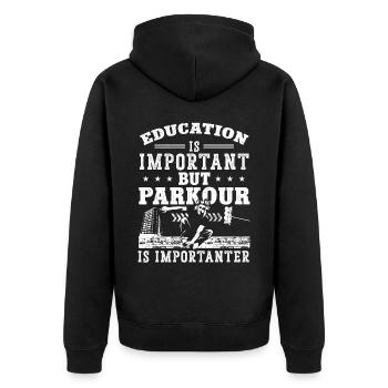 Parkour Free Running Traceur - Veste à capuche bio Premium Unisexe - noir - Dos - Nico (187cm)