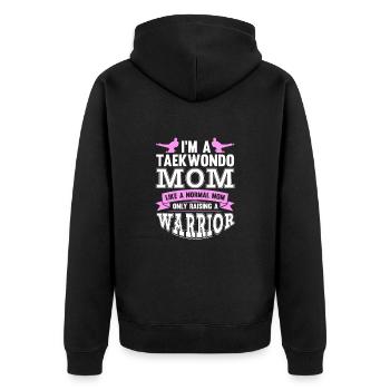 Taekwondo Mutter Tae Kwon Do Kampfsport Geschenk - Unisex Premium Bio Zip Hoodie - Schwarz - Hinten - Nico (187cm)