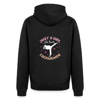 Taekwondo Fille Tae Kwon Do Cadeau d’Arts Martiaux - Veste à capuche bio Premium Unisexe - noir - Dos - Nico (187cm)