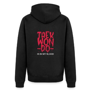 Taekwondo - Veste à capuche bio Premium Unisexe - noir - Dos - Nico (187cm)