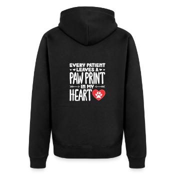 Tierarzt - Unisex Premium Bio Zip Hoodie - Schwarz - Hinten - Nico (187cm)