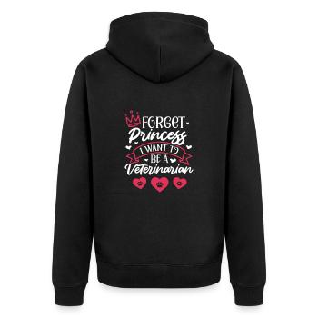 Tierarzt - Unisex Premium Bio Zip Hoodie - Schwarz - Hinten - Nico (187cm)