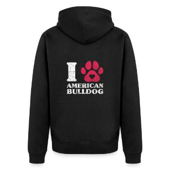 American Bulldog Dog Dog Lover Cadeau - Veste à capuche bio Premium Unisexe - noir - Dos - Nico (187cm)