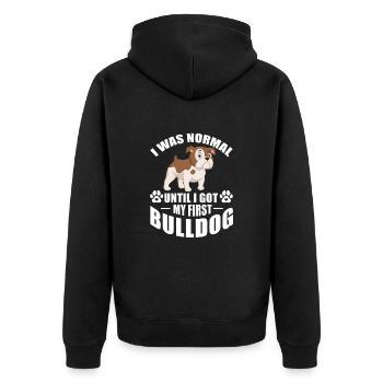 American Bulldog - Unisex Premium Bio Zip Hoodie - Schwarz - Hinten - Nico (187cm)
