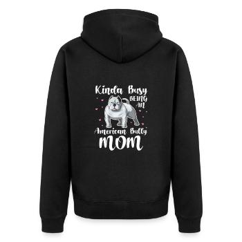 American Bulldog - Unisex Premium Bio Zip Hoodie - Schwarz - Hinten - Nico (187cm)