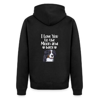 Bernese Mountain Dog - Unisex Premium Organic Zip Hoodie - black - Back - Nico (187cm)