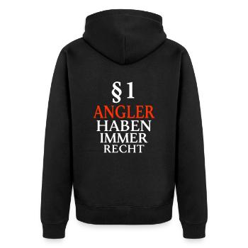 Angler Haben Immer Recht Raubfisch Angeln Geschenk - Unisex Premium Bio Zip Hoodie - Schwarz - Hinten - Nico (187cm)