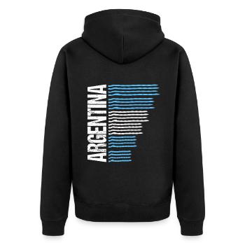 Argentina Football Jersey Argentina Gift - Unisex Premium Organic Zip Hoodie - black - Back - Nico (187cm)