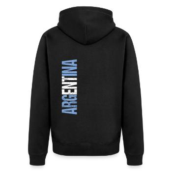 Argentina Fußball Trikot Argentinien Geschenk - Unisex Premium Bio Zip Hoodie - Schwarz - Hinten - Nico (187cm)