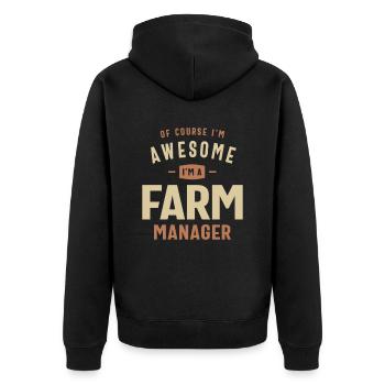 Je suis génial Je suis un gestionnaire de ferme Drôle de travail - Veste à capuche bio Premium Unisexe - noir - Dos - Nico (187cm)