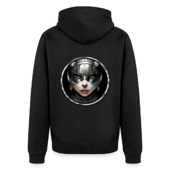 Cat Lady in Armor Jeu de rôle fantastique - Veste à capuche bio Premium Unisexe - noir - Dos - Nico (187cm)
